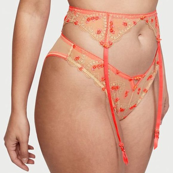 Hearts VS M DREAM ANGELS Heart Embroidery Brazillian Crotchless Panty NWT - Picture 9 of 15